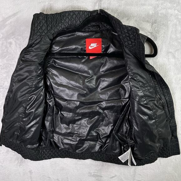 Nike Cascade Puffer Vest Women's Medium Black Goose Down Full Zip Athleisure - Picture 14 of 16